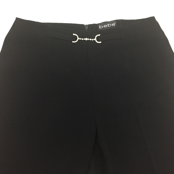 BEBE Rhinestone Waist Zip Back Dress Pants - Picture 4 of 8